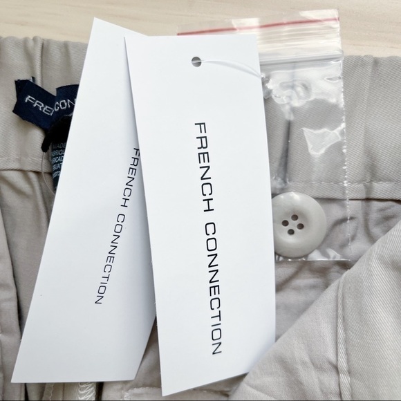 NWT French Connection • Macchiato Coltrane Wide Leg Cropped Cotton Trousers Sz 0 - Picture 12 of 14